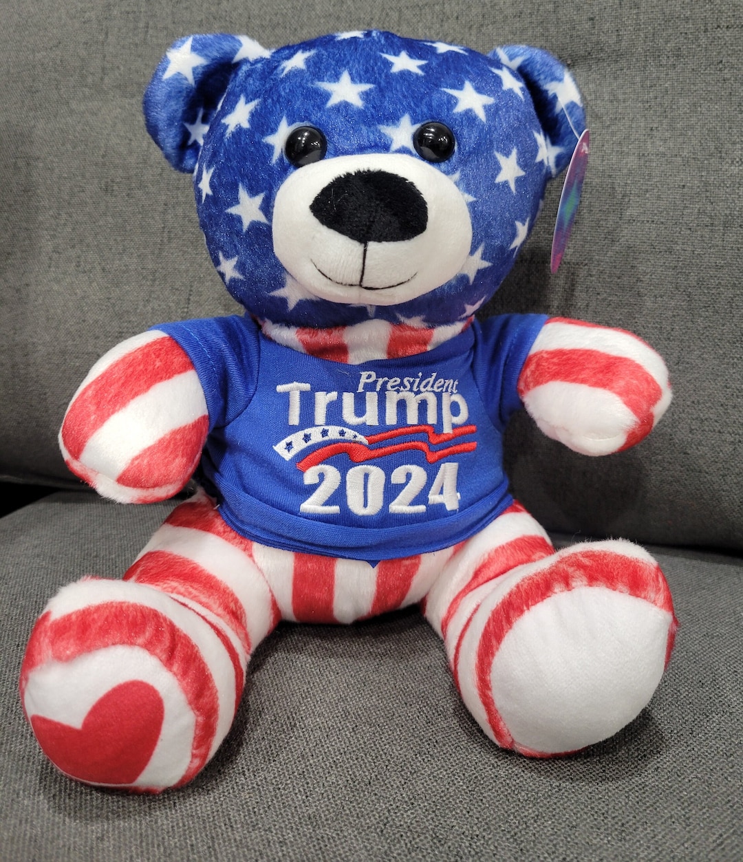 6 Donald Trump 2024 Patriotic Stars Stripes US Flag Plush Bear Trump
