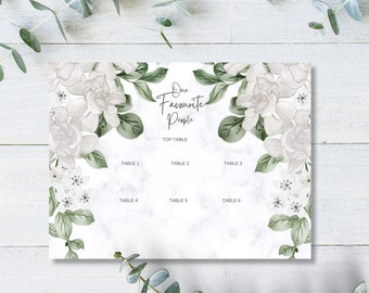 Wedding Signs / Wedding Stationery / Table Plan / Seating Plan / Romantic Seating sign / White Floral Wedding Sign