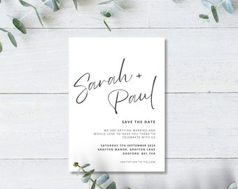 Wedding Invitation / Save the Date Invite / Simple Elegant Save the Dates / Simplistic Elegance Wedding Save the Date