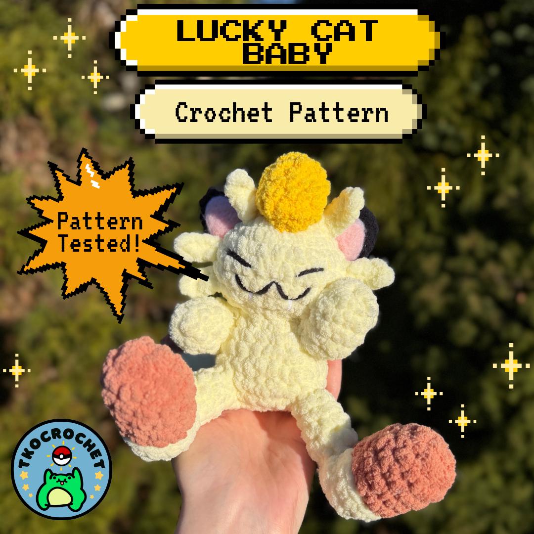 30 Crochet Patterns for Gifts, Decor, Accessories, and Amigurumi 27 Lucky Cat Baby Crochet Pattern