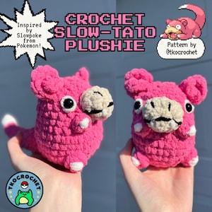 Crochet Slow-Tato Plushie: Amigurumi Pokepal and Cozy Video Game Inspired Decor