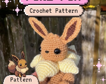 Poke Fox-virkmönster: Amigurumi-handledning (PDF digital nedladdning på engelska)