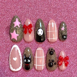 anime ghibli inspired press on nails