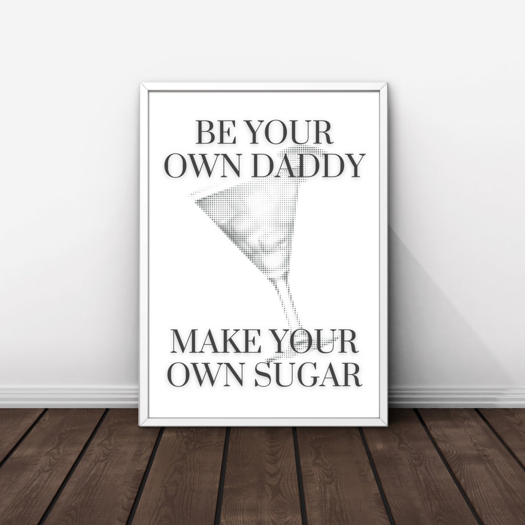 Wandflagge Mit Spruch „Be Your Own Daddy, Make Your Own Sugar“ – Rosa, 100% Polyester, Mit 4 Messingösen