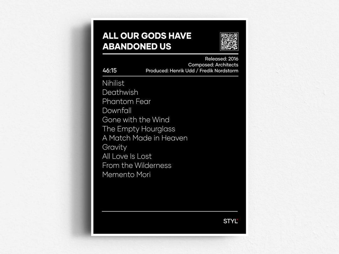 All Our Gods Have Abandoned Us Architects Soundtrack Poster, Wall Art, Heavy Metal, UNFRAMED