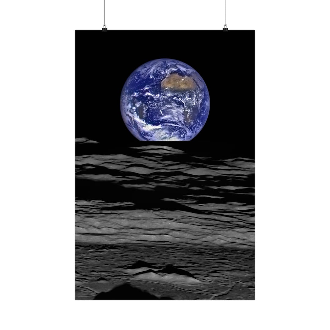 Poster of Earth Straddling the Limb of the Moon/ Wall Art/ High Quality ...