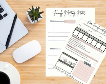 Family Meeting Printable | Weekly Family Check-In Planner | Kids & Parents Routine Sheet | Gentle Parenting | Agenda