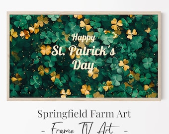 Día de San Patricio Samsung Frame TV Art, Tréboles, Tréboles, Impresión del Día de San Patricio, Encanto irlandés, Descarga digital Frame TV Art / TV114