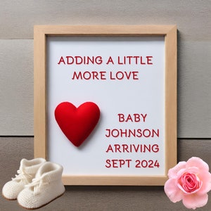 Valentine's Day Pregnancy Baby Announcement perfect for social media sharing. Digital download template with instant access! Red hearts!