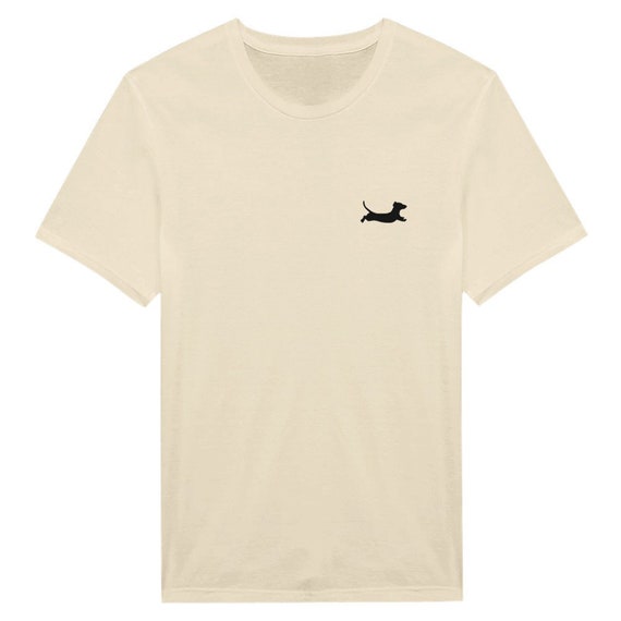 Tシャツ・カットソー [MARRON EDITION] Dachshund Graphic T-Shirt 100% Cotton Men's Dachshund Dog Bark Art Print Cotton Casual