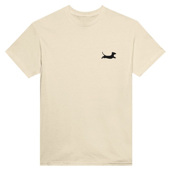 Heavy t-shirt with cute dachshund logo | Unisex