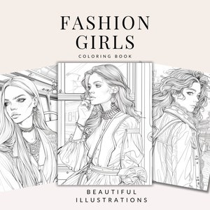Fashion Girls Coloring Book | Travel & Style Illustrations (PDF)