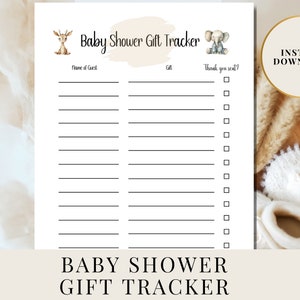 Baby Shower Gift Tracker Printable, Baby Shower Gift List, Gift List Printable, Gift List, Baby Shower Gift Log,Baby Bloom Instant Download