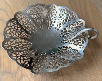 Vintage Lovelace Silverplate Candy Dish by International Silver Company