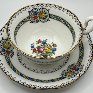 Vintage Bone China Aynsley Floral Teacup and Saucer England