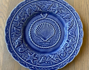 Bordallo Pinheiro Blue Seashell Plate