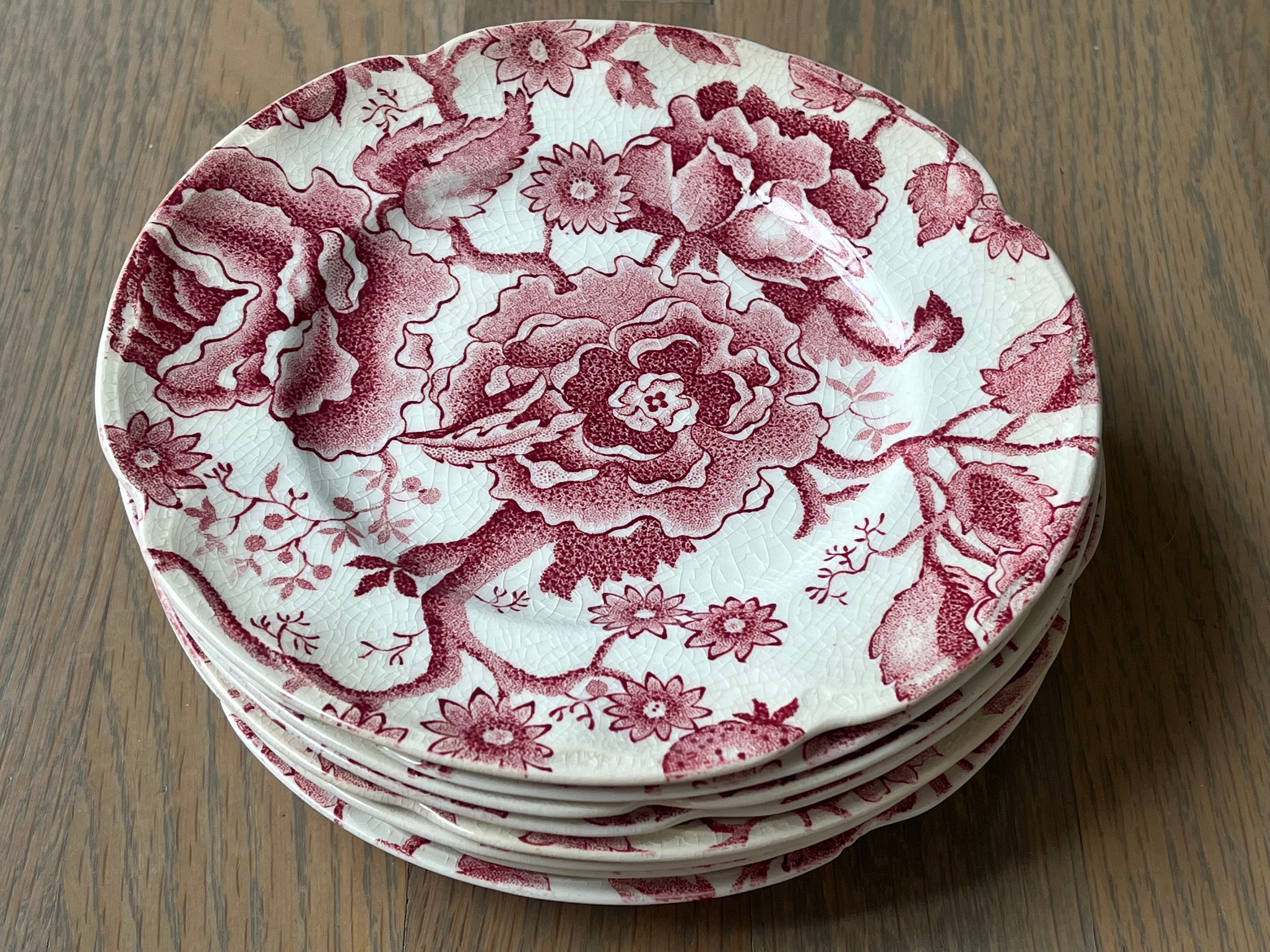 Johnson Brothers Chippendale Red Vintage Johnson Bros English