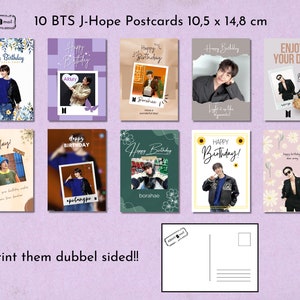 BTS J-Hope Birthday Postcards (bundle of 10) | Printable Hobi cards for ARMY | Digital file