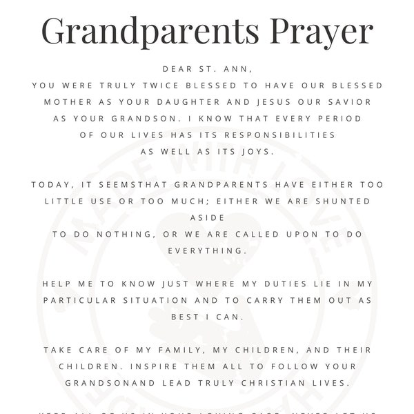 Prayers for Grandparents | Digital Download Bundle | Grandparents Gift Idea | Family Gift | Last Minute Gift | Grandparents Day Gift