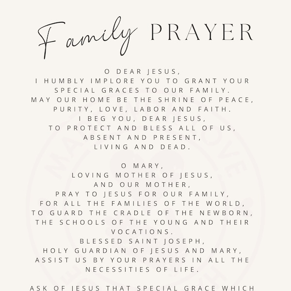 Prayers for Family, Children, Parents | Digital Download Bundle | Baby Shower Gift Idea | Family Gift | Last Minute Gift | Adoption Gift