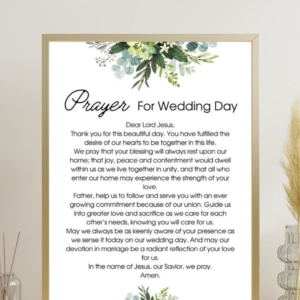 Wedding Day Prayer | Digital Download | Marriage Prayer | Wedding Gift Idea | Anniversary Gift | Last Minute Gift | Prayer for Spouses