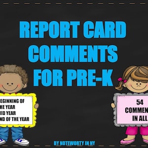 Comentarios sobre la boleta de calificaciones para prekínder