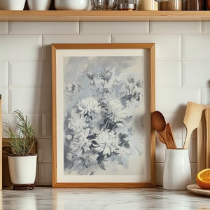 Vintage Floral Sketch Art Print: Antique Botanical Drawing