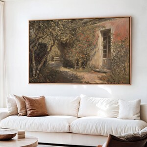 Vintage French Garden Abstract  Giclee Wall Art Print, Large Art, Abstract Geometric Art Mid Century Modern Art Minimalist Decor 232