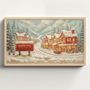 北極クリスマスビレッジフレームTVアート：ウィンターワンダーランド（デジタルダウンロード）
