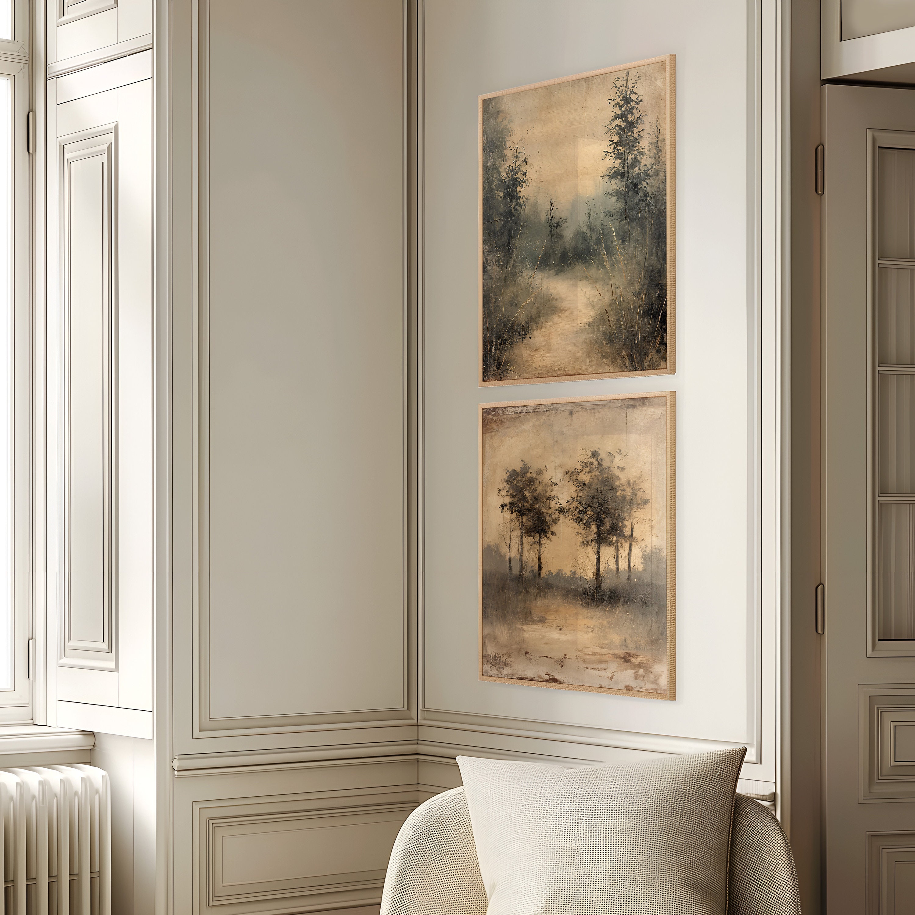 Vintage Landscape Painting Set of 2 Piece Wall Art Large Prints ...