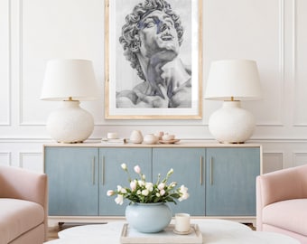 Schets kunstdruk mannenfiguur: vintage Romeins muurdecor