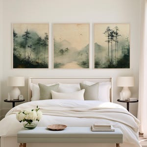 Japanese Wall Art Set of 3 Prints, Vintage Japandi Decor, Wabi Sabi ...
