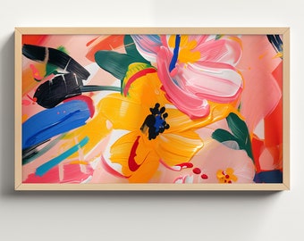 Abstract Samsung Frame TV Art, Art For Frame Tv, Spring Abstract Oil Painting, Digital Download, Colorful Abstract Art