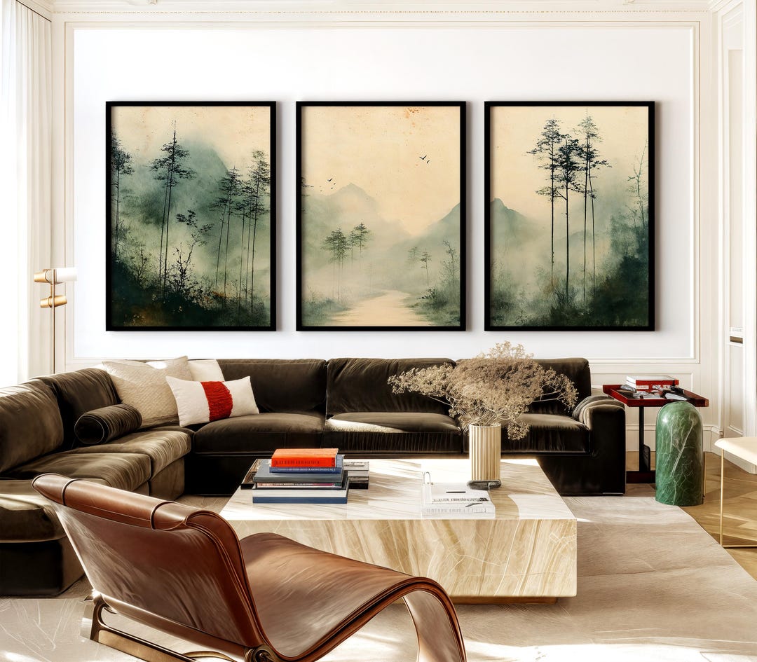 Japanese Wall Art Set of 3 Prints, Vintage Japandi Decor, Wabi Sabi ...