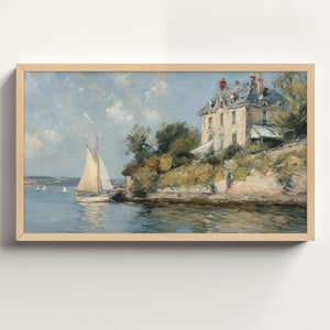 Oil Painting Samsung Frame TV Art | Art For Frame Tv  | Spring Oil Painting  | Digital Download  | Vintage Beach House Painting
