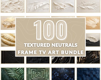 Abstract Samsung Frame TV Art Bundle Set of 100, Textured Neutral Oil Painting Artwork Frametv Instant Download