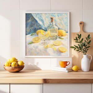 Malowanie Tequili Lemonade, Wydruk Alkoholu Cytryny, Sztuka Wózka Barowego, Dekoracja Napojów do Domu i Kuchni, Nowoczesny Plakat Koktajlowy CA967