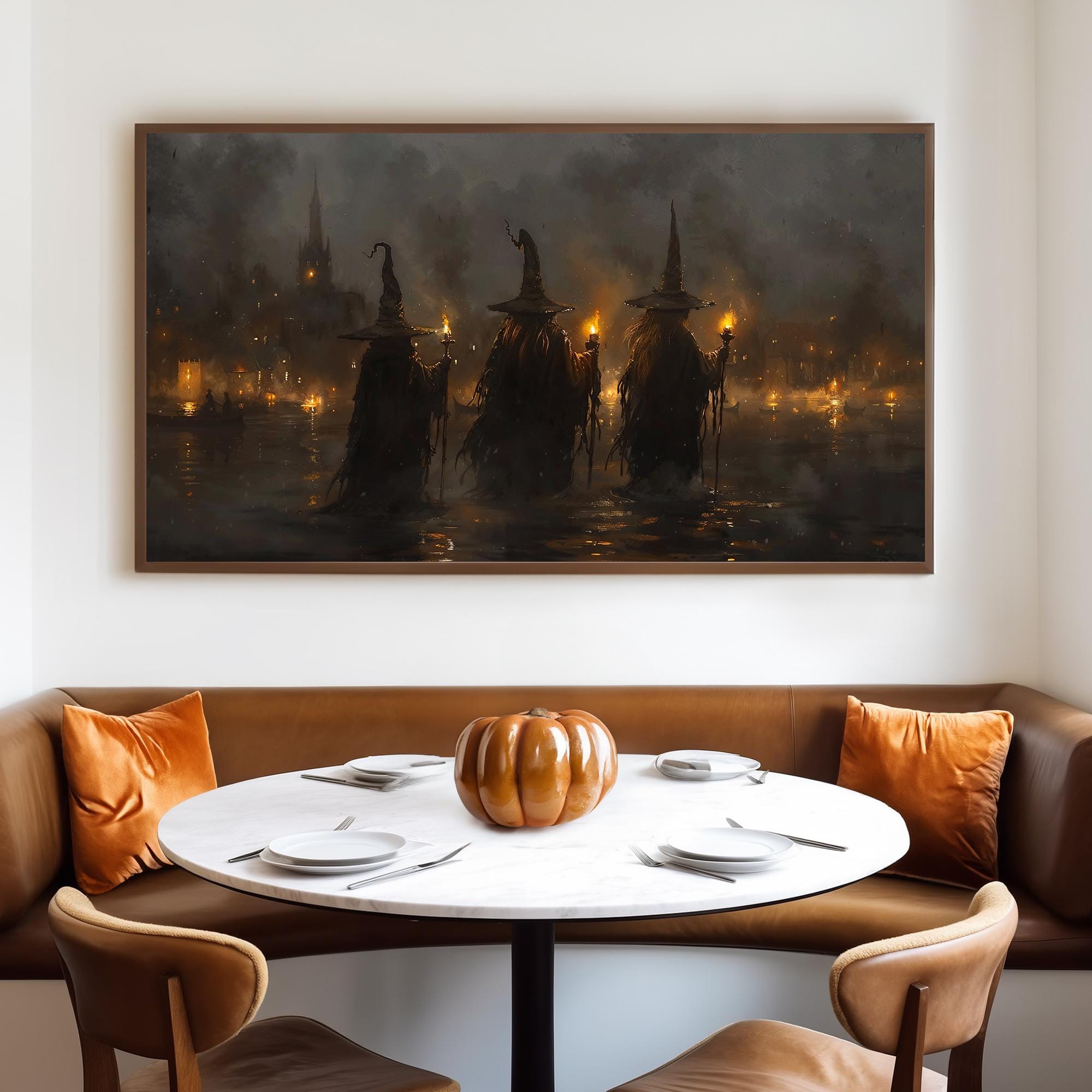 Halloween frame tv-kunst, spookachtige heksen tovenaarsschool kasteel  olieverfschilderij, heks decor, heks screensaver Samsung digitale download  TV953 - Etsy België, image size:2000x2000