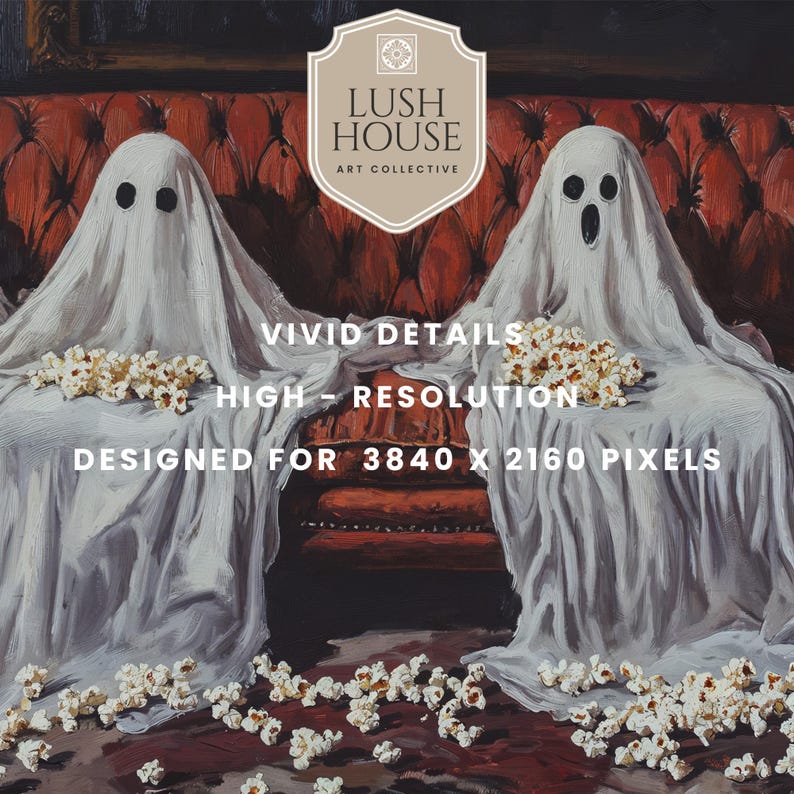 a painting of two ghost sitting on a couch