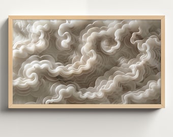 Abstract Samsung Frame TV Art, Art For Frame Tv, Spring Abstract Oil Painting, Digital Download, White Textured Abstract Art