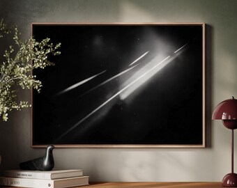 Black and White Fine Chalk Sketch: Modern Abstract Line Art, Wabi Sabi Print, Contemporary Original Minimalist 1234