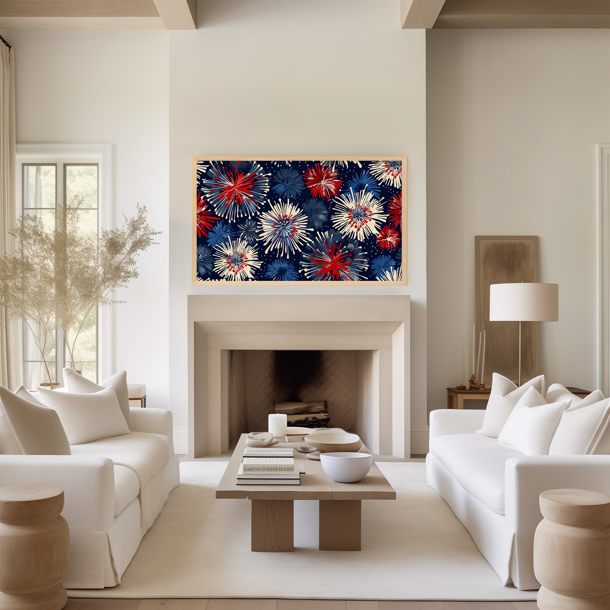 7 月 4 日の花火 Samsung フレーム TV アート デジタル ダウンロード