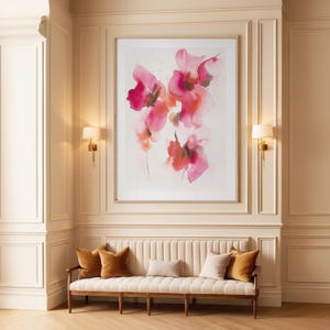Impresión de acuarela de amapola roja: arte mural floral de estilo rústico