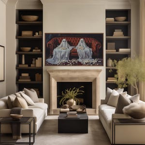 a living room filled with furniture and a fire place