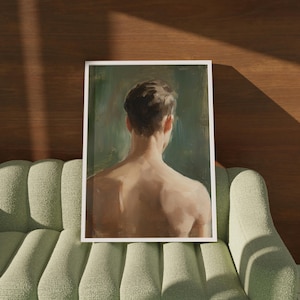 Male Portrait Figure Oil Painting Print, Back of Man Giclee Art Prints, Antique Figurative Artwork, Masculine Wall Decor Lush House 761