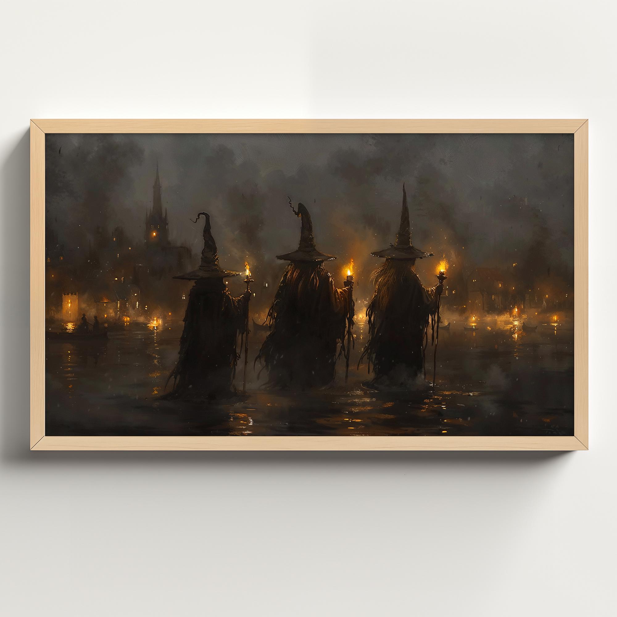 Halloween frame tv-kunst, spookachtige heksen tovenaarsschool kasteel  olieverfschilderij, heks decor, heks screensaver Samsung digitale download  TV953 - Etsy België, image size:2000x2000