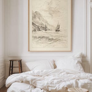 Impresión artística de boceto náutico: navegación de mediados de siglo (Giclée)