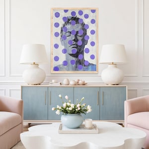 Modernes Männerporträt 70er Jahre Retro Ölgemälde Druck, Ölgemälde Druck, modernes Portrait, feiner Retro 70er Jahre Druck Giclée 775