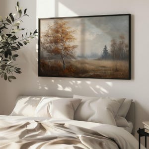 Moody Meadow Daybreak Oil Painting  Fine Art Wall Art Print, Large Art, Abstract Art Mid Century Modern Art Minimalist Decor 144