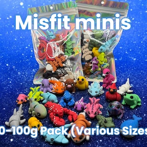 Misfit Fidget Animal Party Pack – 90–110g Assorted Sizes of Slightly Imperfect Fidget Figures